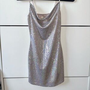 Silver Sequin Dress